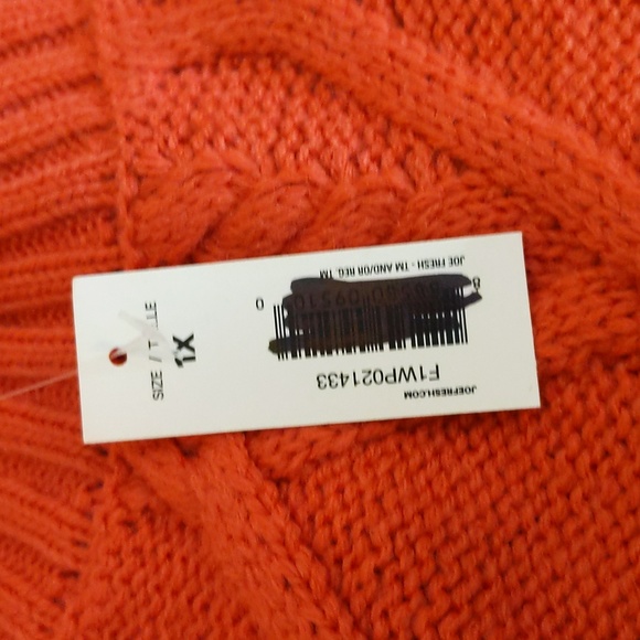 Joe Fresh|NWT Cumberland Red Knitted Crew Neck Sweater With Pattern Acrylic - Picture 10 of 15